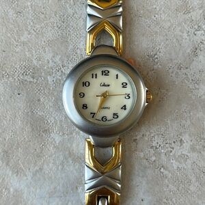 Collision Analog Watch Silver & Gold Tone band